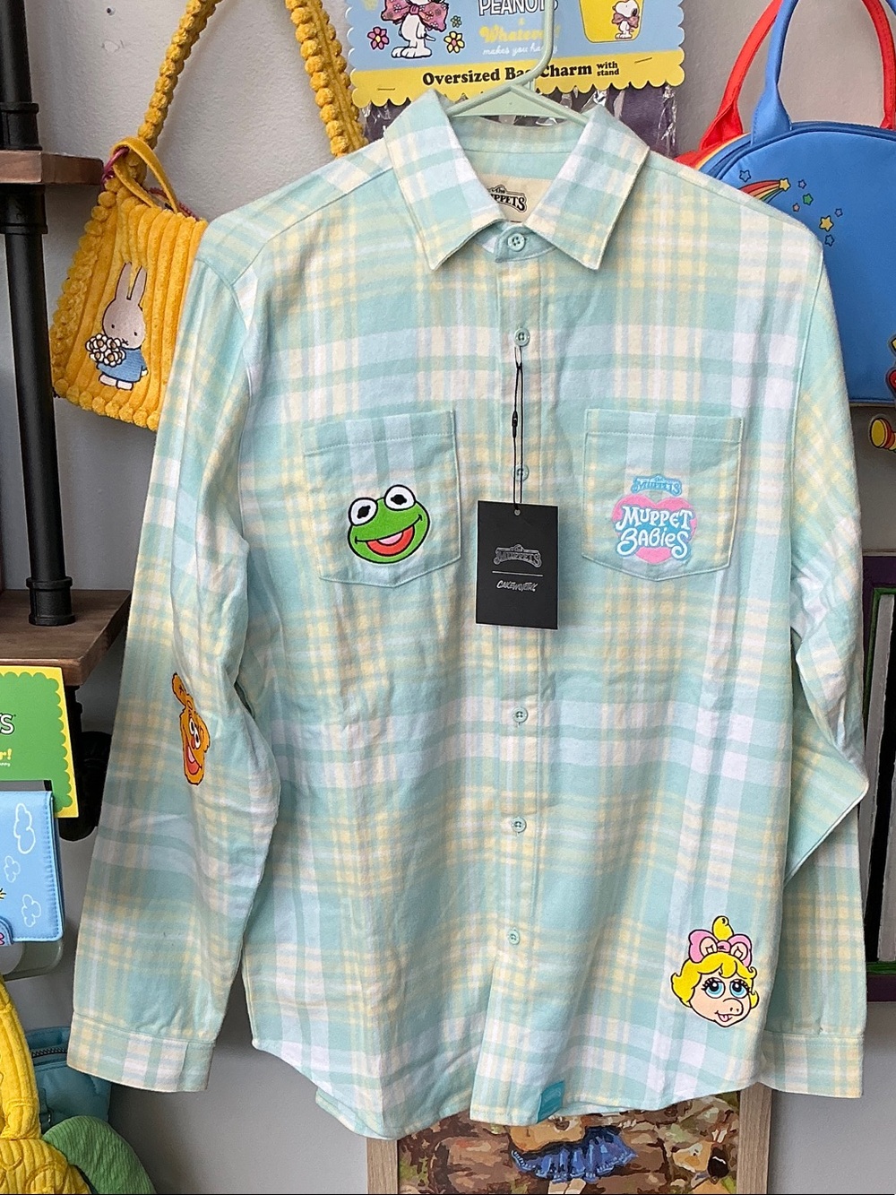 Cakeworthy Muppet Babies Plaid Button-Down Shirt